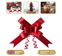 Shatchi Large 30mm/3Cm Ribbon Pull Bows Red For All Occation Decoration , 30Pk