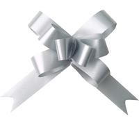 Shatchi Large 30mm/3cm Ribbon Pull Bows Silver for All Occation Decoration, 30PK Shatchi Silver