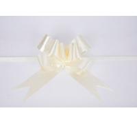 Shatchi Large 50mm/5Cm Ribbon Pull Bows For All Occation Decoration , Ivory, 30Pk