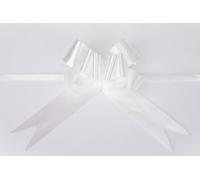 Shatchi Large 50mm/5Cm Ribbon Pull Bows For All Occation Decoration , White, 60Pk