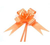 SHATCHI Large 50mm/5cm Ribbon Pull Bows for Party Wall, Gift Wraps, Christmas Trees, Wedding, Birthday Hampers Decoration Florist, Orange, 60pcs