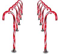 SHATCHI Large 72Cm Tall Christmas Candy Cane Stackes Lights Decoration Red and White Set of 4 Mains Operated Plug in Pathway Markers Garden Festive Indoor Outdoor 40 LEDs