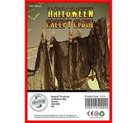 SHATCHI Large Halloween Creepy Cloth Spooky Black Decoration Net Fancy Dress Party Door Window Table Cover 76 cm x 228 cm