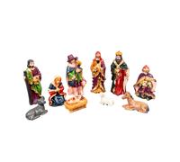 Shatchi LARGE Handmade Nativity Scene Birth Jesus Christ Wooden Stable Figurine House Sculpture Christmas Decoration Xmas Décor Shatchi Multicolor