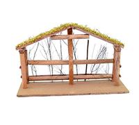 SHATCHI LARGE Handmade Nativity Scene Birth Jesus Christ Wooden Stable Figurine House Sculpture Christmas Decoration Xmas Décor, Wood, 45x29x15cm, 11664