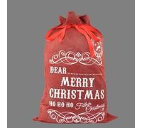 Shatchi Large Premium Hessian Santa Sack Red Stocking Bag Christmas Gifts Bag 72x50cm | Size: 72x50 cm Shatchi Red 72x50 cm