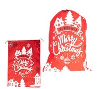 SHATCHI Large Santa Sack 48x68 cm - Red Felt Merry Wish Xmas Stocking Filler Gift Bag with Drawstring, Christmas Accessories