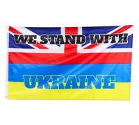 SHATCHI Large UK Support Ukraine 5'x3' (150x90cm) Flag with Eyelets Sporting Events Home Office Poster Banner Decorations For Football Worldcup, 112440