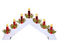 (White) Christmas Home Table Decoration Centerpieces LED Plastic Candle Bridge