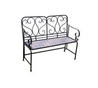Shatchi Leaf Mosaic 2 Seater Garden Bench - Outdoor Patio Seat