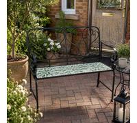 Shatchi Leaf Mosaic 2 Seater Garden Bench - Outdoor Patio Seat Shatchi Multicolor