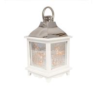 Shatchi Let It Snow White Christmas Lantern Wooden Warm LED Light Nativity Indoor Decorations Shatchi White