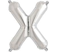 Shatchi Letter X Air Filled Foil Balloons Self Inflating Party Decorations in Silver Shatchi Silver