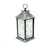 Shatchi Lights Up Led Christmas Lantern Rustic Silver Pvc Warm White Xmas Home Decorations Gifts