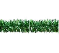 SHATCHI Luxury Deluxe Chunky Christmas Green Tinsel Garland Tree Decoration Xmas Home Décor 180cm 6ft (Pack of 2)
