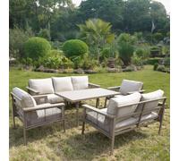 Shatchi Luxury Outdoor Aluminium Sofa Set - Modern Garden Furniture with Coffee Table in Beige Shatchi Beige