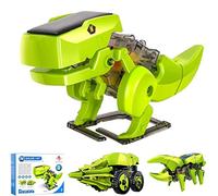 SHATCHI Make Your Own 3-in-1 Solar Robot DIY Assemble Educational Dinosaur 3D Moving Model Building Kit for Birthday and, Green