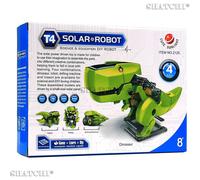 SHATCHI Make Your Own 3-in-1 Solar Robot DIY Assemble Educational Dinosaur 3D Moving Model Building Kit for Birthday and, Green