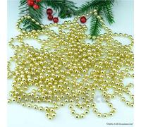 Shatchi Metallic 24Ft Hanging Bead Garland Christmas Tree Xmas Home Room Decor Party Tinsel String Chain Gold