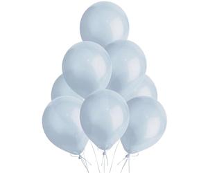 SHATCHI Metallic Light Blue 25 Pack, Large 12 Inch Thick Latex Biodegradable Helium Party Birthday, Wedding, Baby Shower, Valentine's Day Events Decoration for Balloon Arch Garland, 25pcs