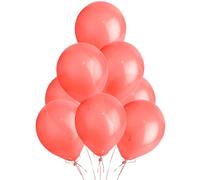 SHATCHI Metallic Red 100 Pack, Large 12 Inch Thick Latex Biodegradable Helium Party Birthday, Wedding, Baby Shower, Valentine's Day Events Decoration for Balloon Arch Garland, 100pcs