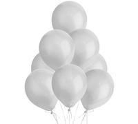 SHATCHI Metallic Silver 25 Pack, Large 12 Inch Thick Latex Biodegradable Helium Party Birthday, Wedding, Baby Shower, Valentine's Day Events Decoration for Balloon Arch Garland, 25pcs