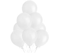 SHATCHI Metallic White 10 Pack, Large 12 Inch Thick Latex Biodegradable Helium Party Birthday, Wedding, Baby Shower, Valentine's Day Events Decoration for Balloon Arch Garland, 10pcs