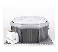 Shatchi MSpa Tuscany Premium 5-6 Bathers Bubble Spa Portable Inflatable Quick Heating Hot Tub, Metallic Silver in Grey Shatchi Grey