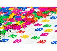 SHATCHI Multicolour 80th Birthday Confetti Foil Metallic Glitz Table Scatter Sprinkles Age Bday Party Decorations 12mm