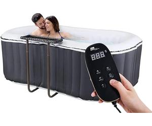SHATCHI Nest Delight 2 Bathers Bubble Spa Portable Inflatable Quick Heating Self- Inflated Oval Hot Tub 550 Litres 186 x 125 x 68cm