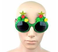 SHATCHI Novelty Christmas Glasses Xmas Fancy Dress Sunglasses Party Accessories Stocking Fillers, Green, One Size