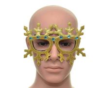 SHATCHI Gold Gitter Snowflake Christmas Glasses One Size Specs Fancy Xmas Dress Party Novelty Party Accessories Supplies