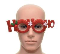 SHATCHI Red Hoo-Hoo Christmas Glasses One Size Specs Fancy Xmas Dress Novelty Party Accessories Supplies Stocking Fillers