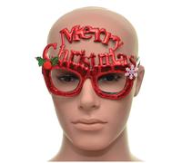 Shatchi Novelty Glitter Red Merry Christmas Christmas Glasses Christmas Party Props Photo Booth Accessories Stocking Fillers Shatchi Red