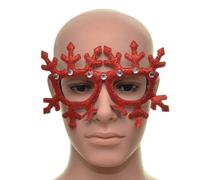Shatchi Novelty Glitter Red Snowflake Christmas Glasses Christmas Party Props Photo Booth Accessories Stocking Fillers Shatchi Red