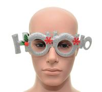 Shatchi Novelty Glitter Silver Ho Ho Ho Christmas Glasses Christmas Party Props Photo Booth Accessories Stocking Fillers Shatchi Silver