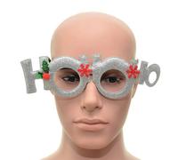SHATCHI Silver Hoo-Ho Christmas Party Glasses Fancy Xmas Dress Novelty Party Accessories Supplies Selfie Photo Props Bag Stocking Fillers, One Size, 15669-CHRISTMAS-GLASSES-1PCS