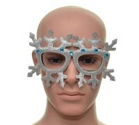 Shatchi Novelty Glitter Silver Snowflake Christmas Glasses Christmas Party Props Photo Booth Accessories Stocking Fillers Shatchi Silver