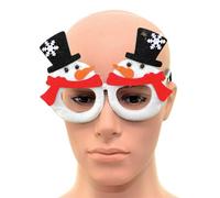 SHATCHI Silver Hoo-Ho Christmas Party Glasses Fancy Xmas Dress Novelty Party Accessories Supplies Selfie Photo Props Bag Stocking Fillers