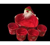Shatchi Novelty Set Santa Sweet Christmas Dinner Table Decorations Favour Shop Bar Restaurants Display Tips Hamper Baskets 5pcs in Red Shatchi Red
