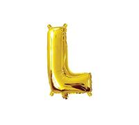 SHATCHI Number 16" Gold Letter L Air Filled Foil Balloons Party Banner Decorations Gifts Self Inflating, Large