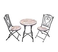 Shatchi Oasis Mosaic Bistro Set with Round Table & Folding Chairs Shatchi Multicolor