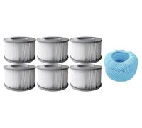 MSpa Filter Cartridge Pack of 12 - 90 Pleats Filter Cartridge and 1 Mesh Covers, Grey