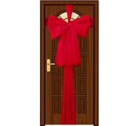 SHATCHI Pack of 3 Christmas Red 9m Giant Bow Cover-Front Door Xmas Wedding, Baby Shower Outside Home Decor, Organza