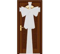 SHATCHI Pack of 3 Christmas Door Bow - White 9m Giant Bow Door Cover - Front Door Decorations for Xmas Wedding, Baby Shower Outside Home Decor
