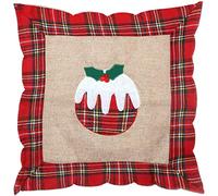 SHATCHI Pillow Case Christmas Pudding Printed Pattern Cushion Covers Burlap Hessian Cotton Linen Sofa Bed Throw Cushions Couch Xmas Home Decorations
