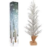 Shatchi Pre-Lit Battery Operated or USB Christmas Tree Indoor Warm White Lights Xmas Decorations Large 24 Inch 61cm with Crystals Home Decor