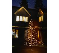 4Ft Pre Lit Brown Snowy Twig Christmas Tree 90 Twinkling LED Lights Metal Frame Indoor Birch Tree