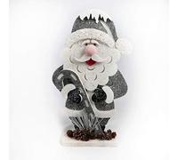 52cm Santa Christmas Tabletop Figures Window Holiday Home Xmas Glitter Foam Showpiece Decorations Shatchi Silver One Size