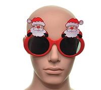 SHATCHI Red Santa Christmas Glasses One Size Specs Fancy Xmas Dress Novelty Party Accessories Supplies Stocking Fillers